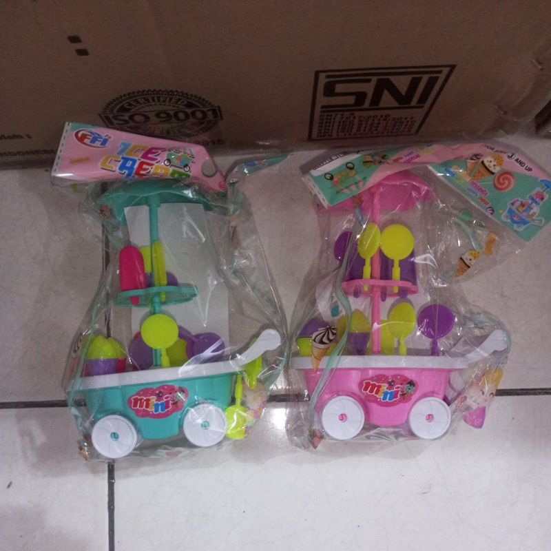 Mainan gerobak es krim mini + stiker FI 526