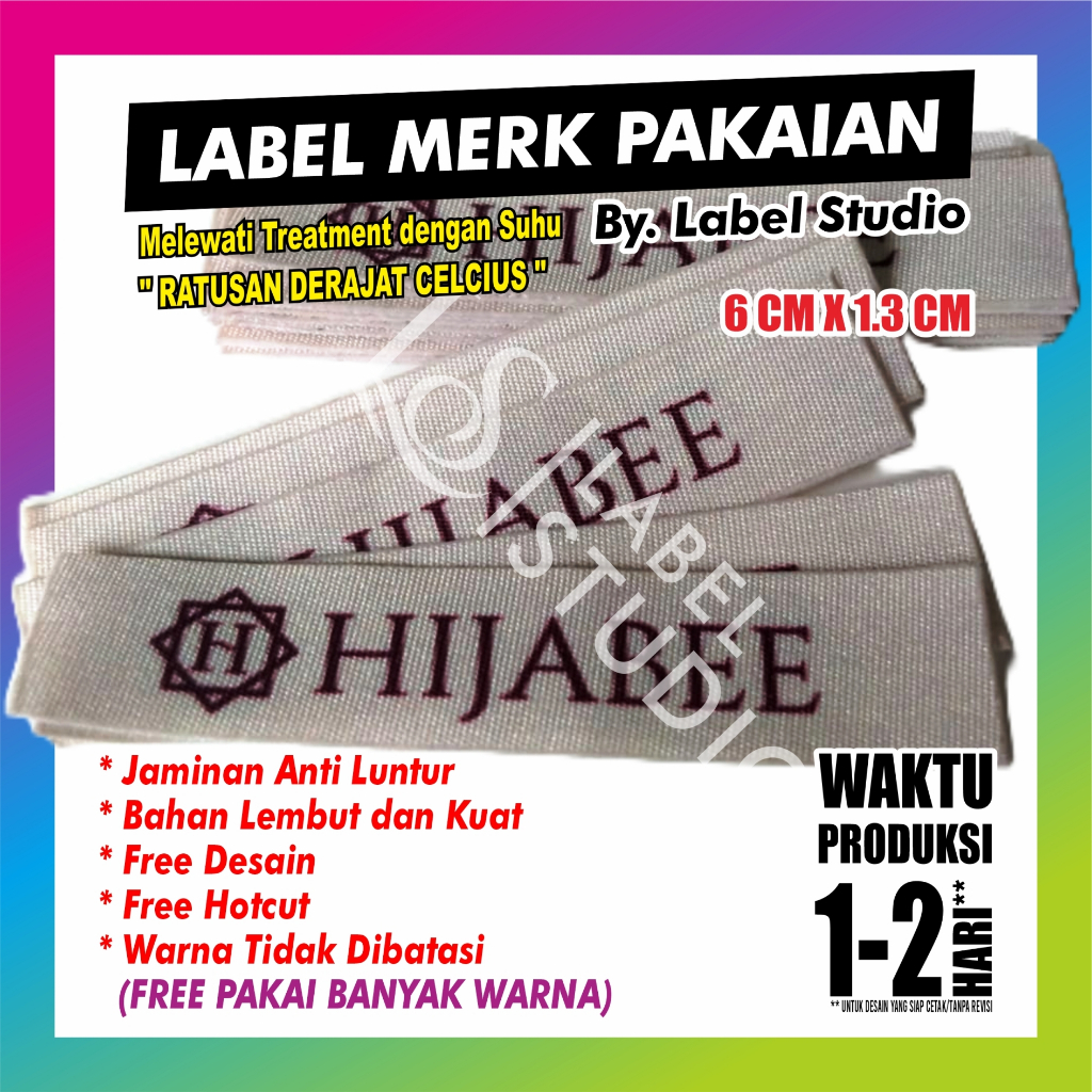 

( TERMURAH ) Label Baju | 6 CM X 1,3 CM | Label Hijab | Label Woven | Label Gamis | Label Kaos | Label Custom Nama | Free Desain | Free Potong | Woven Damask Subtitute | Label Murah | Label Merk | Label Nama Anak Pondok | Label Grosir | Label Brand