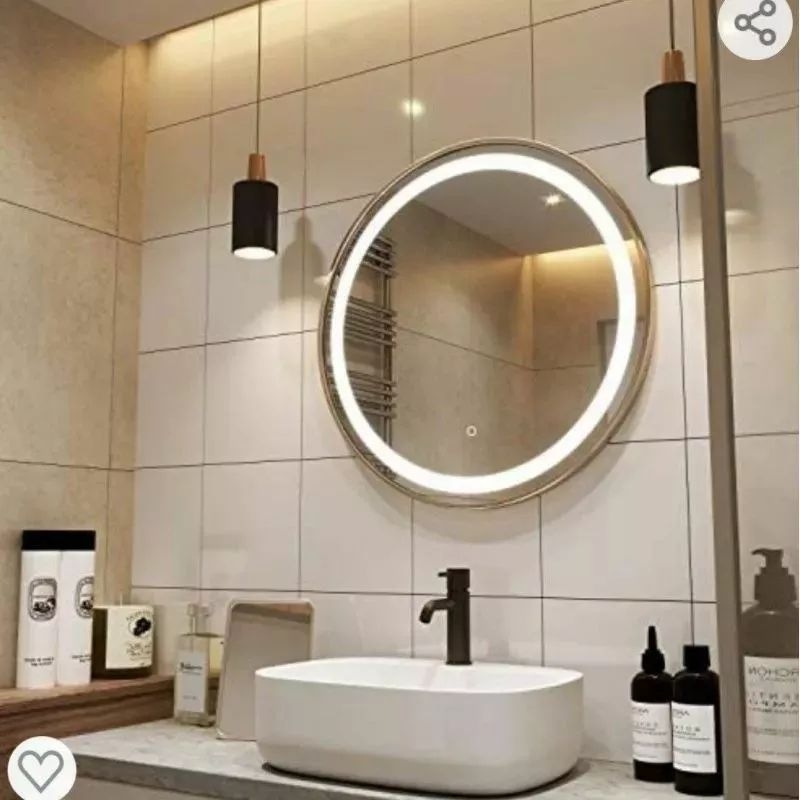 Cermin Lampu Led  Aesthetic Mirror Cermin Gantung Bulat cermin sanblas