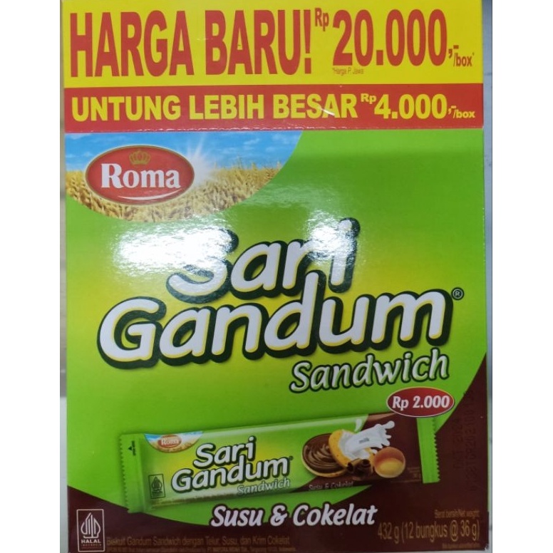

L44r11s ROMA SARI GANDUM COKLAT BOX [ 12x39 GR ] [100]