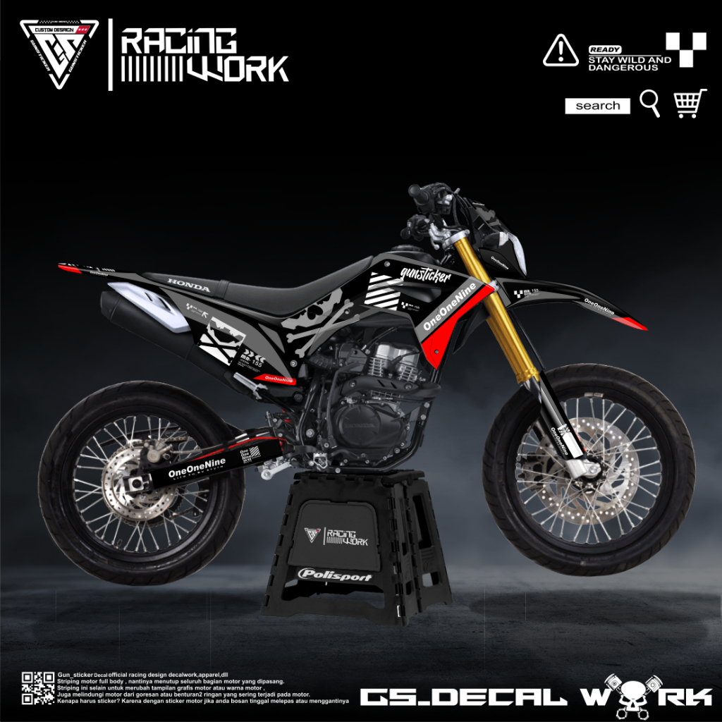 DECAL STICKER CRF 150 L ONE ONE NINE