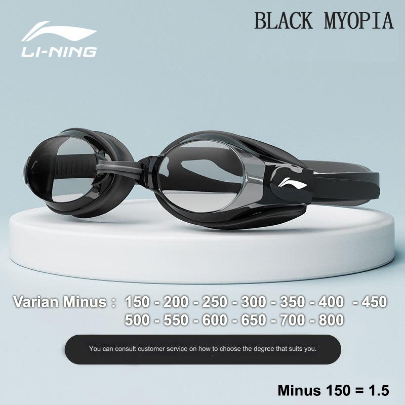 Li-Ning Kacamata Renang Mata Minus Swimming Goggles Myopa Lining Hitam