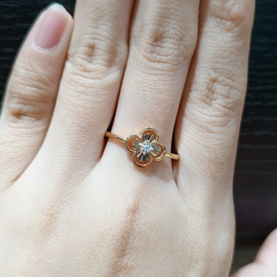 Cincin Emas 16K Kadar 700 70% Fashion Zircon 1.93Gram Size 18.5 (CM84)