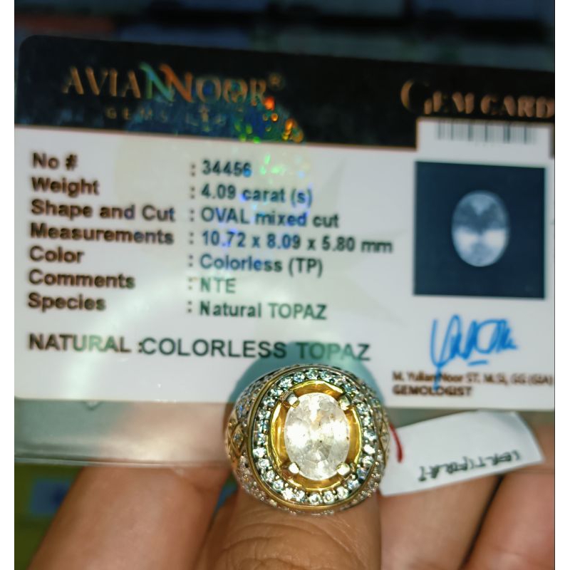 topaz natural ring perak memo