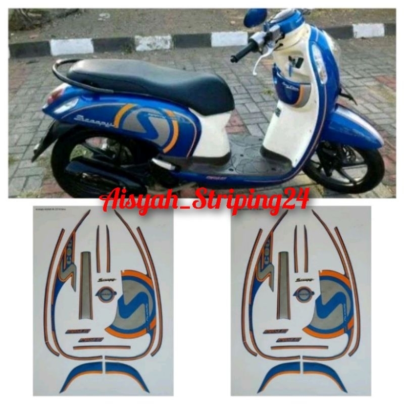 stiker striping lis body motor honda scoopy sporty 2013