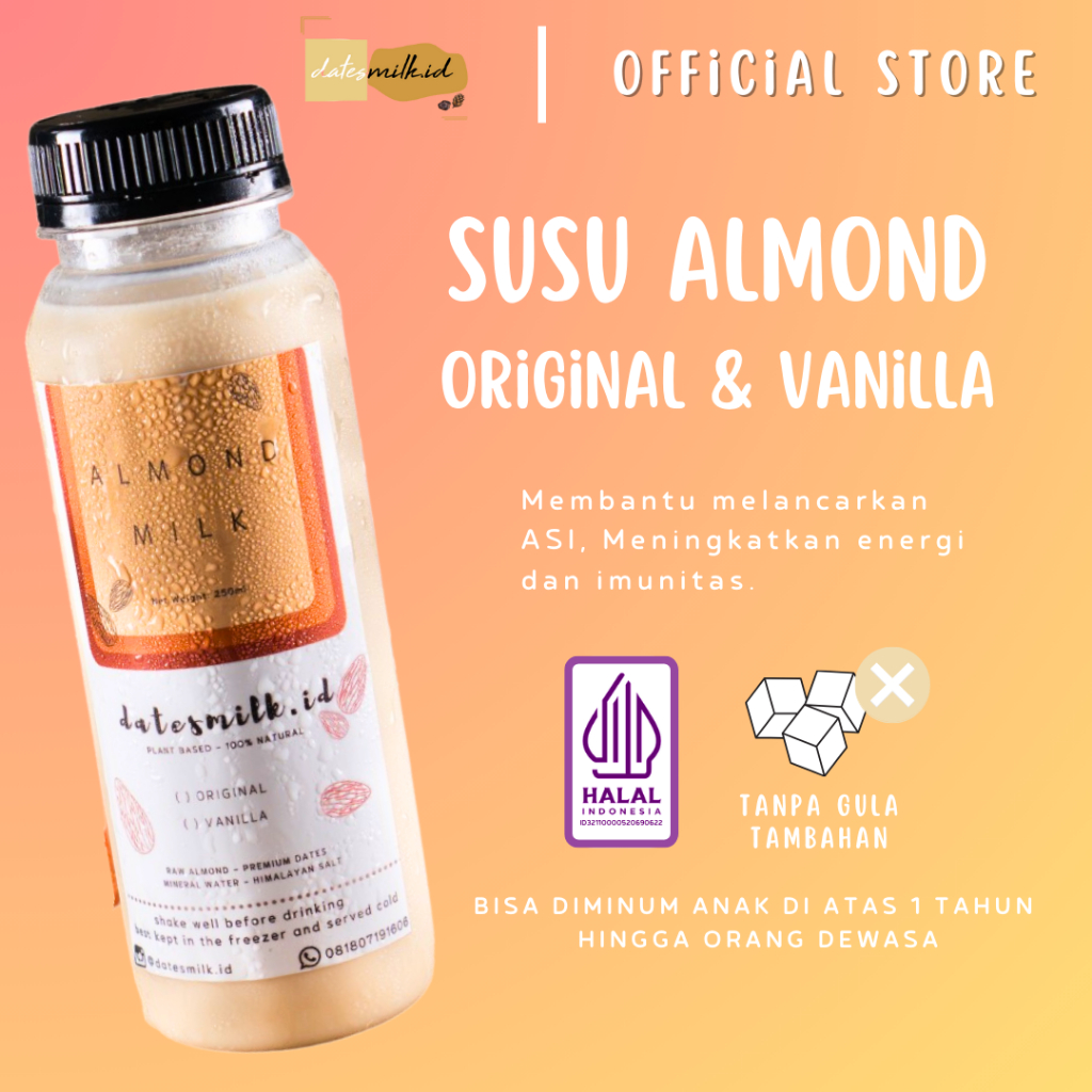 

Susu Almond Dates Milk Kurma Pelancar ASI Booster Minuman Untuk Ibu Hamil Busui Menyusui Kekinian