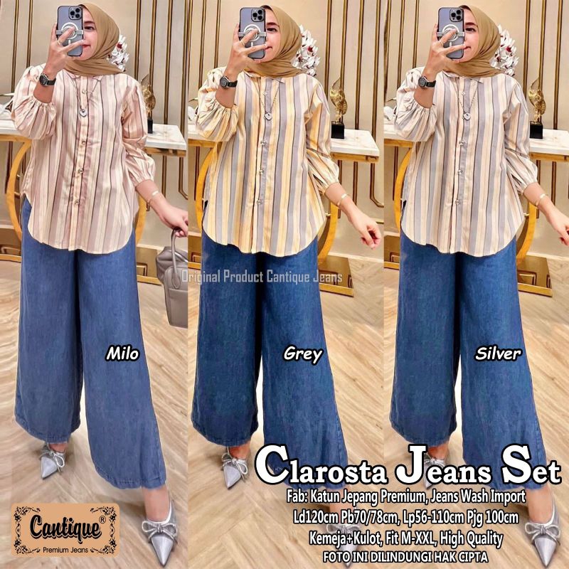 CLAROSTA JEANS SETELAN/CLARYS JEANS  SETELAN/SETELAN WANITA MURAH/ONE SET WANITA TERMURAH ORI BY CAN