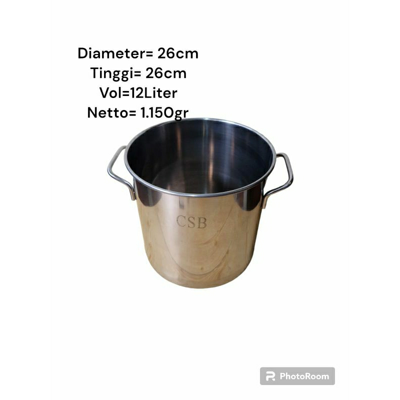 Panci/ Dandang Besar Stainless Steel, CSB 12,5L