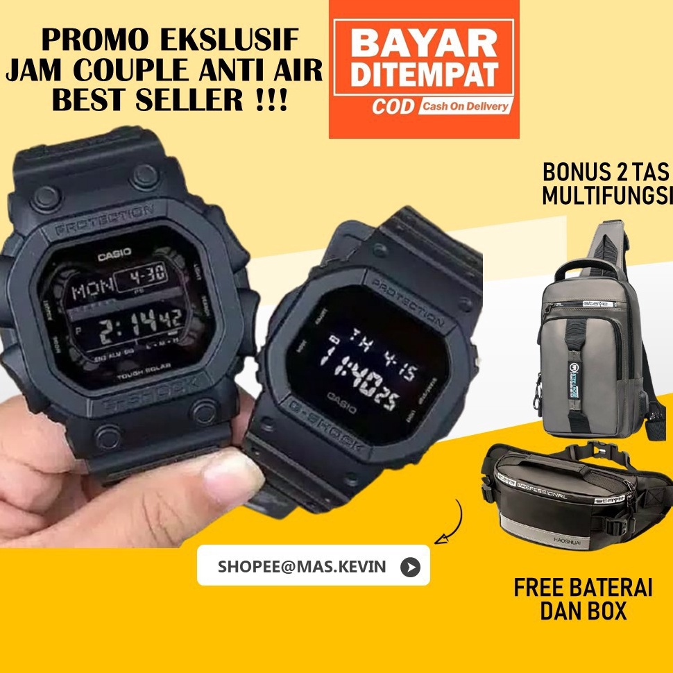Terbaru.. Jam Couple Anti Air Pria dan Wanita Digital G Shock GX 56BB dan DW5600 Best Seller Murah B