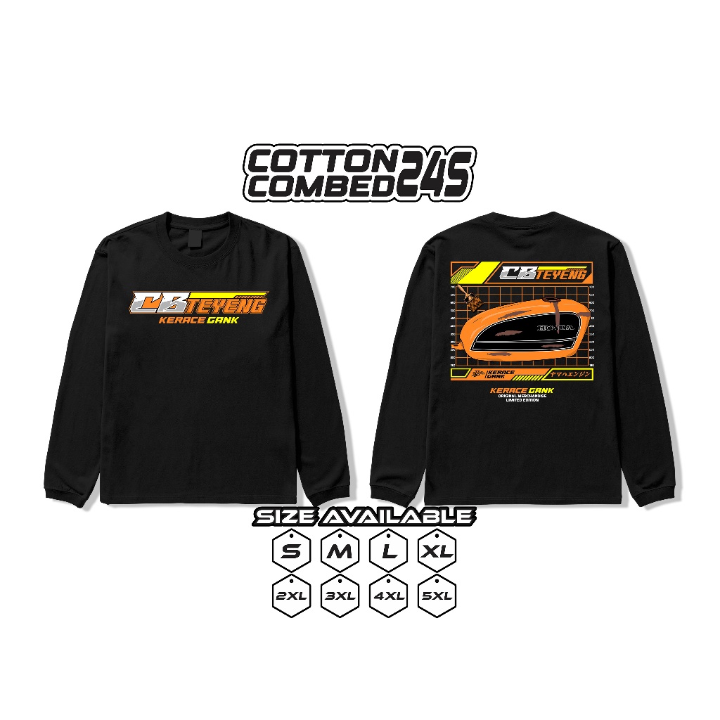 Kaos Lengan Panjang CB Teyeng Herex Big Size Jumbo Cotton Combed 24s Baju Cb Racing