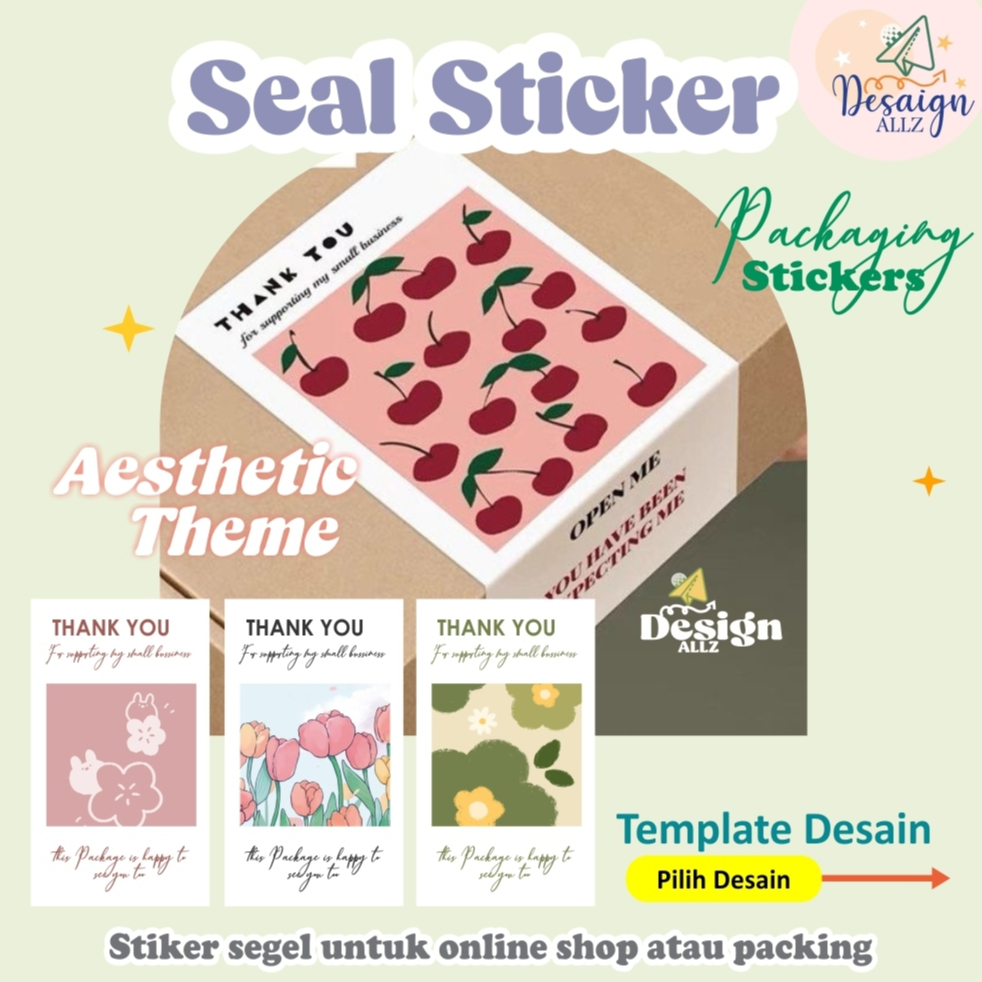 

[Aesthetic Custom] Cetak Sticker Seal / Stiker Segel Dus / Box / Boks / Packaging / Packing Online Shop Olshop