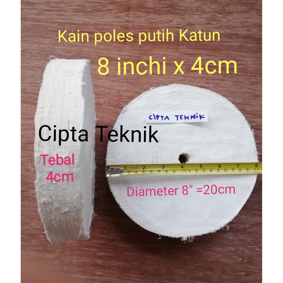 Sale Kain Poles 8 inchi x 4cm Katun - Roda Buffing katun 8inchi x 4cm JBD