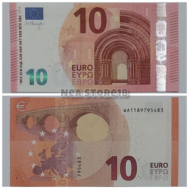 Souvenir Hadiah Uang Kuno Eropa 10 Euro