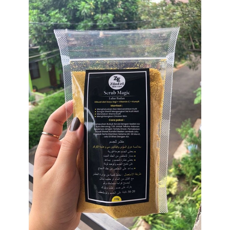 scrub magic (lulur badan) lulur untuk mencerahkan dan menghaluskan badan 250gr