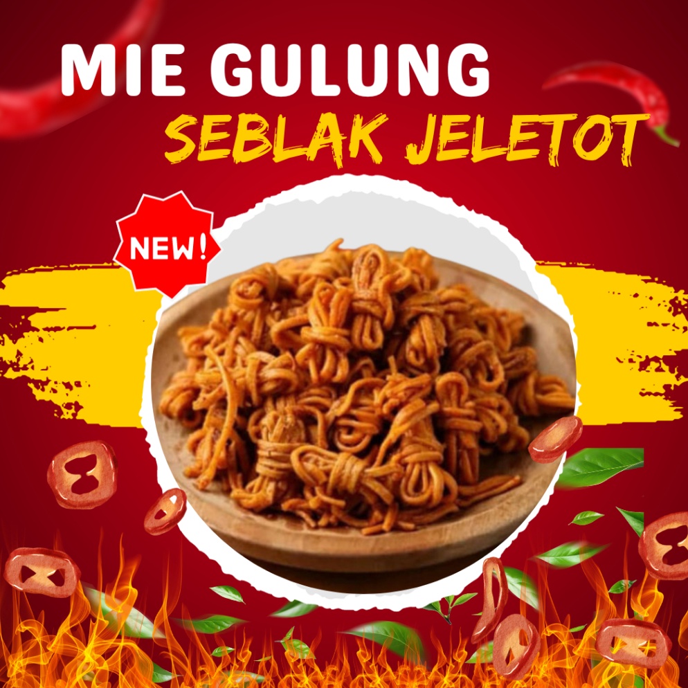 

[✑G78(] READY 250 gram mie gulung kriyuk pedas daun jeruk Super Murah