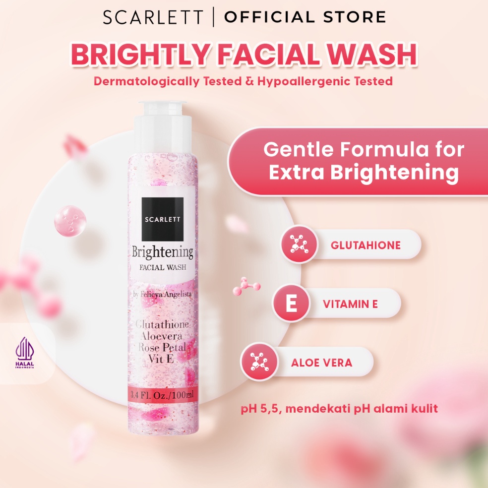 [Produk QH59] Scarlett Whitening BRIGHTENING Facial Wash - Sabun Cuci Muka Clean and Clear untuk Men