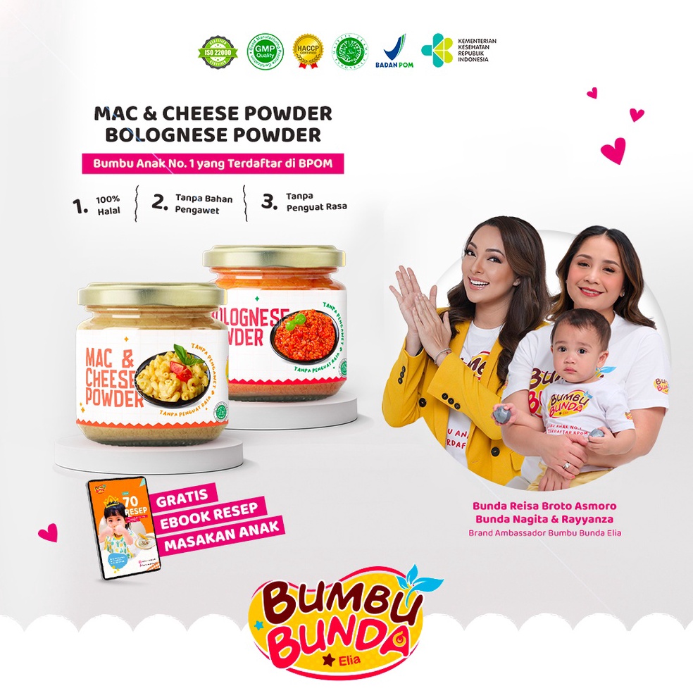 

[HG071] Bumbu Bunda Elia Mac & Cheese Powder / Bolognese Powder Non MSG Non Pengawet / Bumbu Pasta Anak / Bumbu MPASI rfmnl