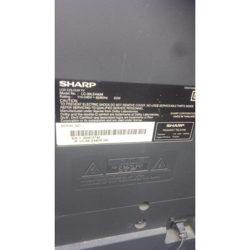 Mesin tv LED Sharp Tipe 39LE440M