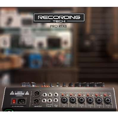 RECORDING TECH PRO RTX8 RTX 8 Channel Professional Audio Mixer