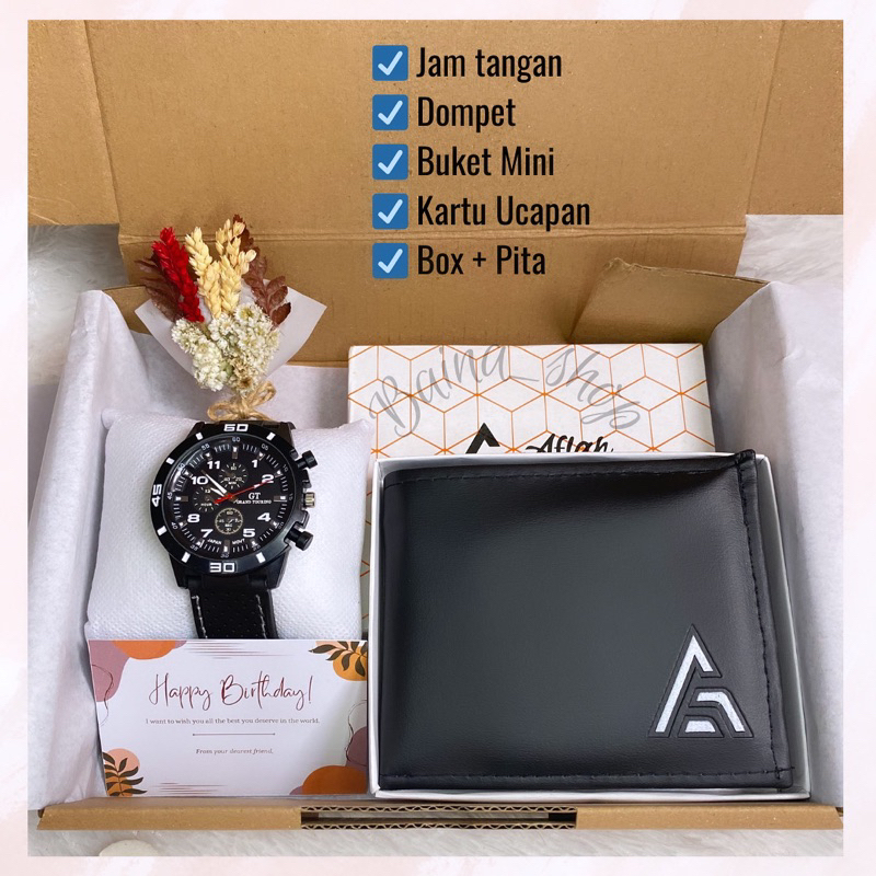 KADO UNTUK PRIA HADIAH UNTUK COWOK HAMPERS COWOK| GIFT BOX COWOK |HAMPERS JAM TANGAN COWOK | BLACK G