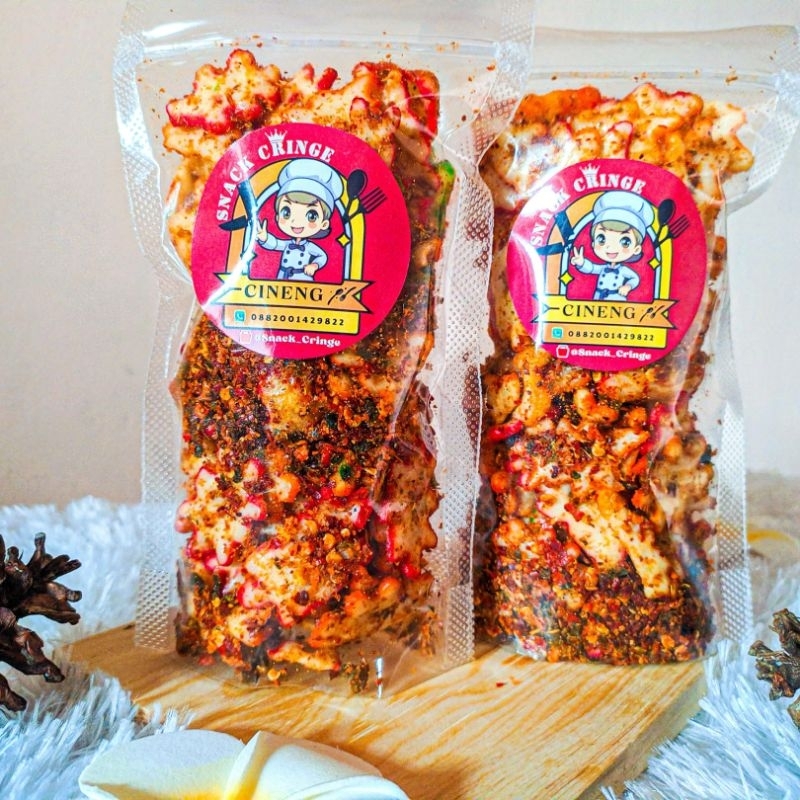 

Kerupuk bintang pedas daun jeruk/100gr/snack cringe viral