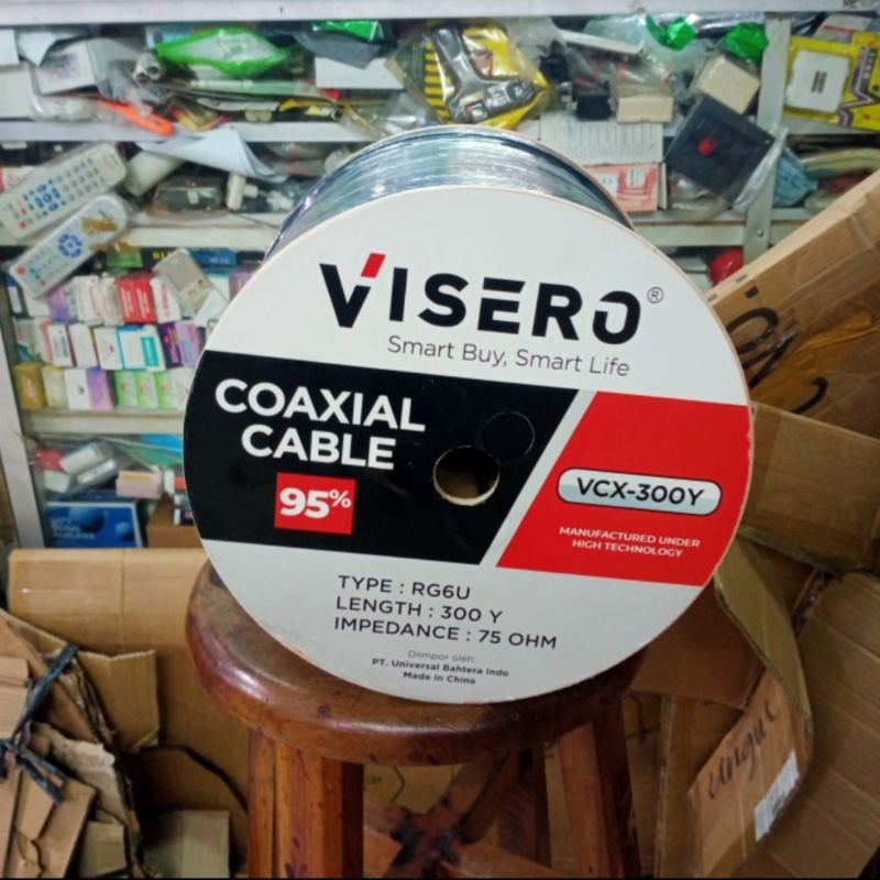 Kabel Antena Coaxial VISERO RG6U VISERO RG 6U Coaxial Cable