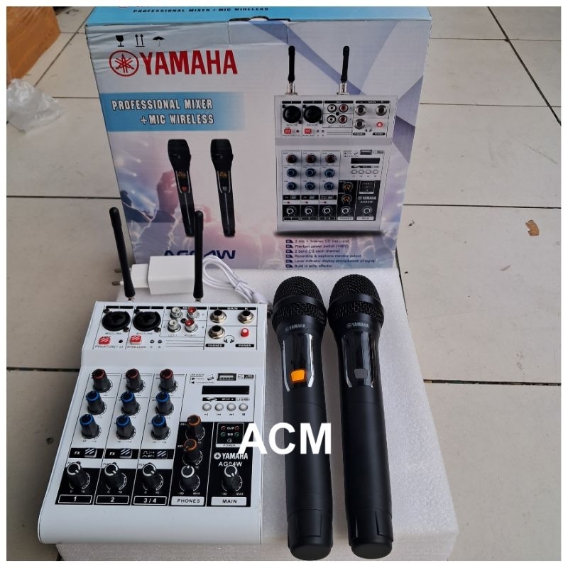 MIXER YAMAHA AG04W PLUS 2 MIC WIRELEES BLUETOOTH USB MP3 MIXER 4 CHANNEL