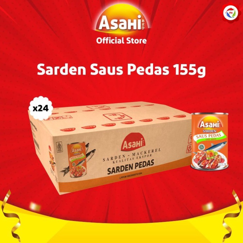 [✮S34&] Sarden AsaHi 155gr Saus Pedas per Karton Harga pas