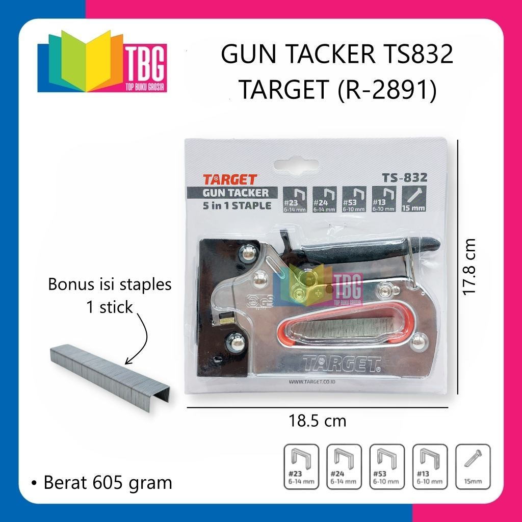 

1 PCS GUN TACKER TS832 TARGET / STAPLES TEMBAK / STAPLES MEJA / STAPLES KAYU (R-2891)