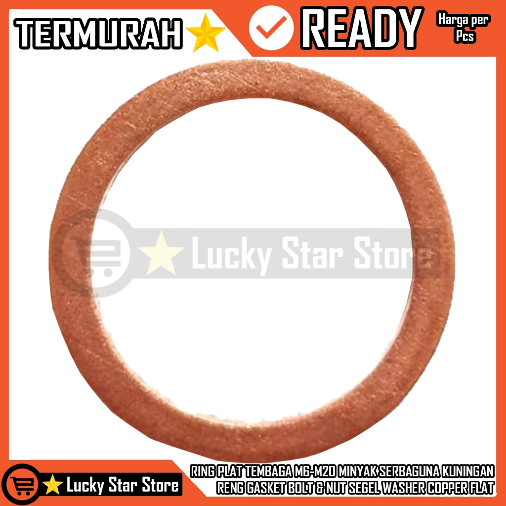RING PLAT TEMBAGA MINYAK SERBAGUNA MULTIFUNGSI WARNA KUNING M6-M20 RING PLAT BAUT GASKET FLAT RING S