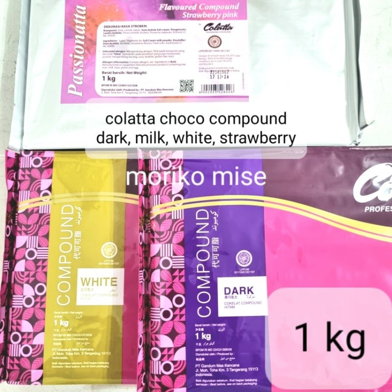 

colatta white compound / dark choco compound / milk choco colatta compound / coklat masak / baking chocolate colatta milky choco / coklat putih coklat susu