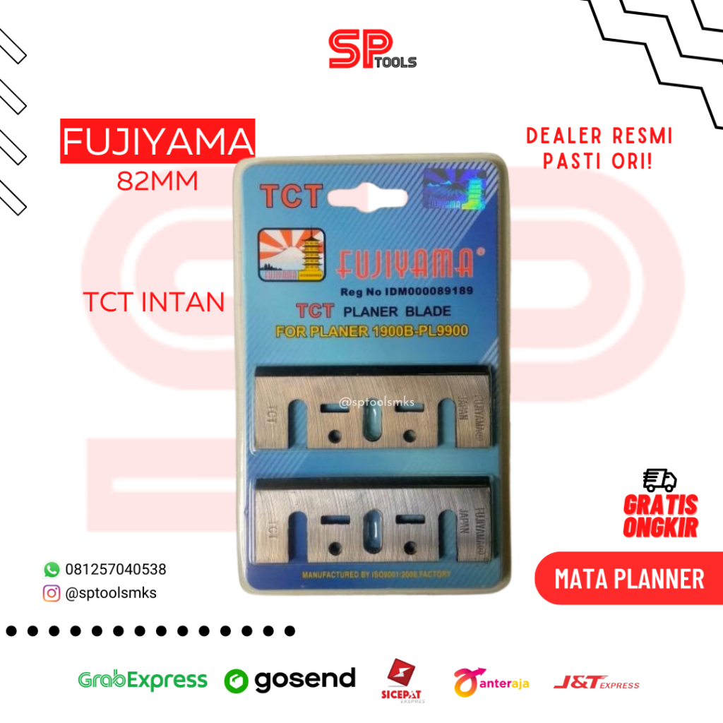 MATA PISAU PLANNER PLANER KETAM SERUT KAYU TCT INTAN 82MM FUJIYAMA