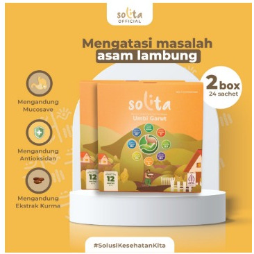 

SOLITA BUNDLE 2 Box Minuman Serbuk Umbi Garut Isi 12 Sachet Rasa Thai Tea untuk Atasi Asam Lambung, Maag, dan GERD