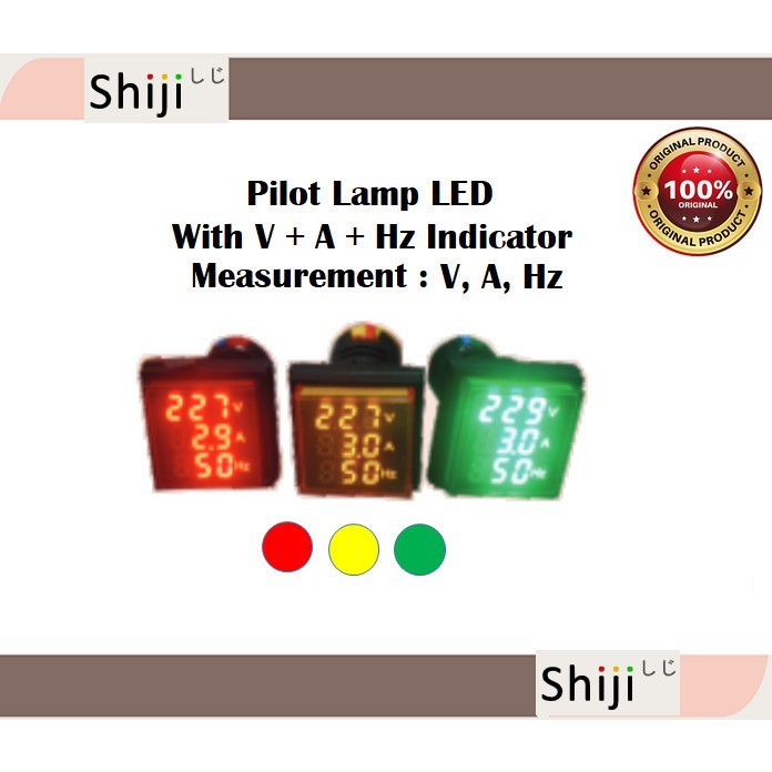 Pilot Lamp Shiji LED W/Volt Meter + Ampere Meter + Hz Meter Indicator