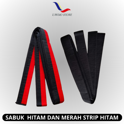 SABUK HITAM POLOS / SABUK TAEKWONDO / SABUK MERAH STRIP HITAM / SABUK BELA DIRI