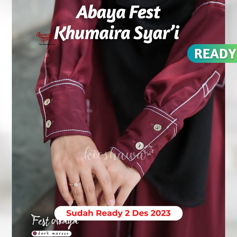 Fest Abaya Khumaira Syari. KiosHawa . Gamis Daily Polos Terbaru bisa Set dengan Pashmina French Khim