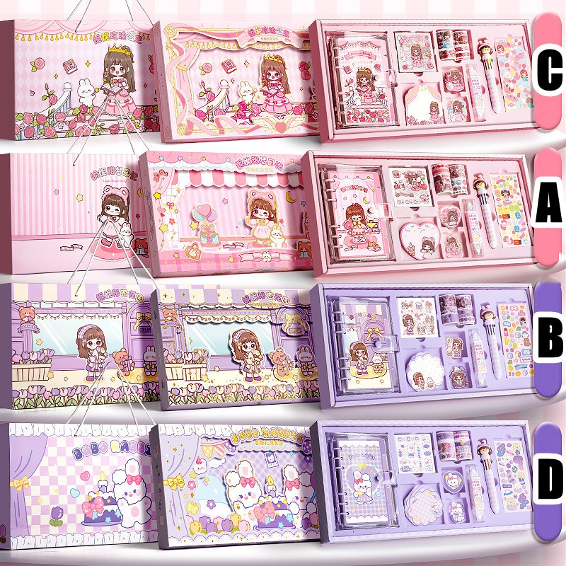 

252 Pcs/Set Diary Set Buku Jurnal Binder Aesthetic Buat Hadiah Ulang Tahun Viral Fyp