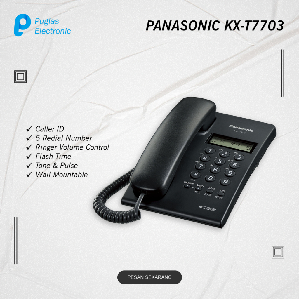 Pesawat Telepon Panasonic KX-T7703 Telepon Rumah Kantor Indihome - HTM