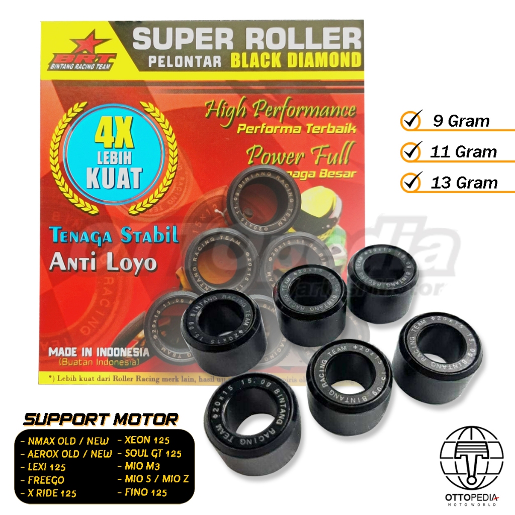 Super Roller BRT NMAX Old/New Aerox Lexi Xeon Mio M3 Freego Fino 125 Loler Roler Black Diamond Ori (