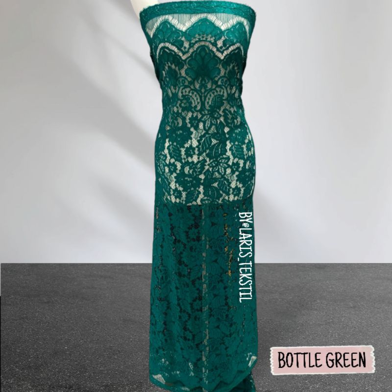 Bahan Kebaya Kain Brokat Semi Prancis Cordneli Benang Timbul