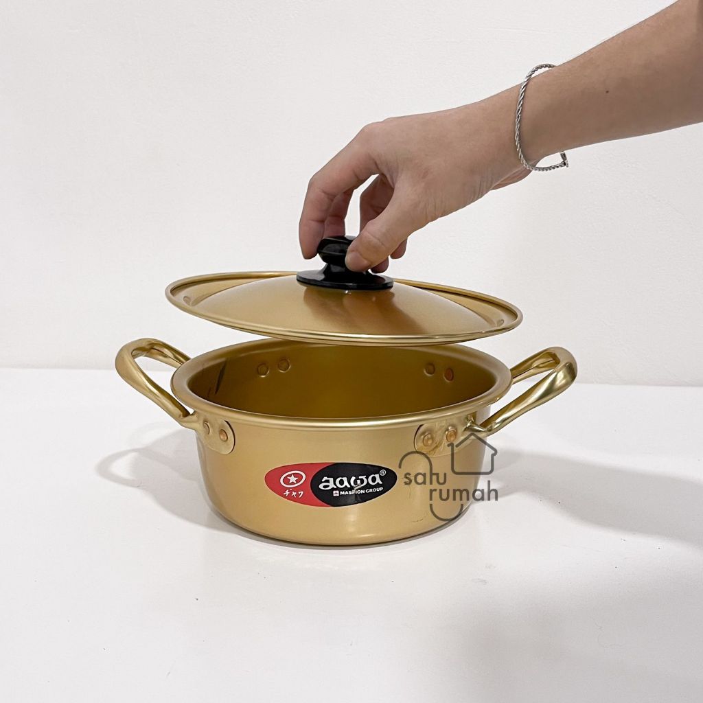 PANCI EMAS KOREA UK 16CM DAN 18CM/ PANCI RAMYEON/RAMEN KOREA/MASAK RAMYUN/SERBAGUNA