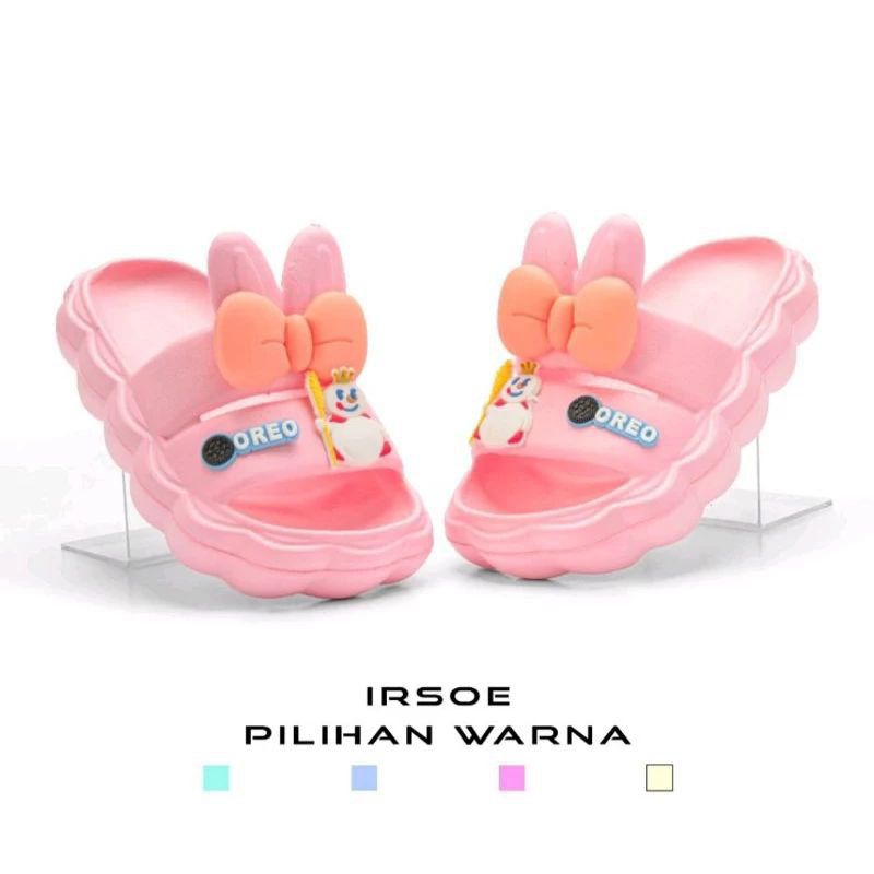 Irsoe Sandal Anak Perempuan Selop Mixue Bahan Ringan Model Trendy