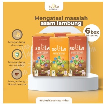 

SOLITA BUNDLE 6 Box Minuman Serbuk Umbi Garut Isi 6 Sachet 3 Box Rasa Cokelat+3 Box Rasa Thai Tea untuk Atasi Asam Lambung