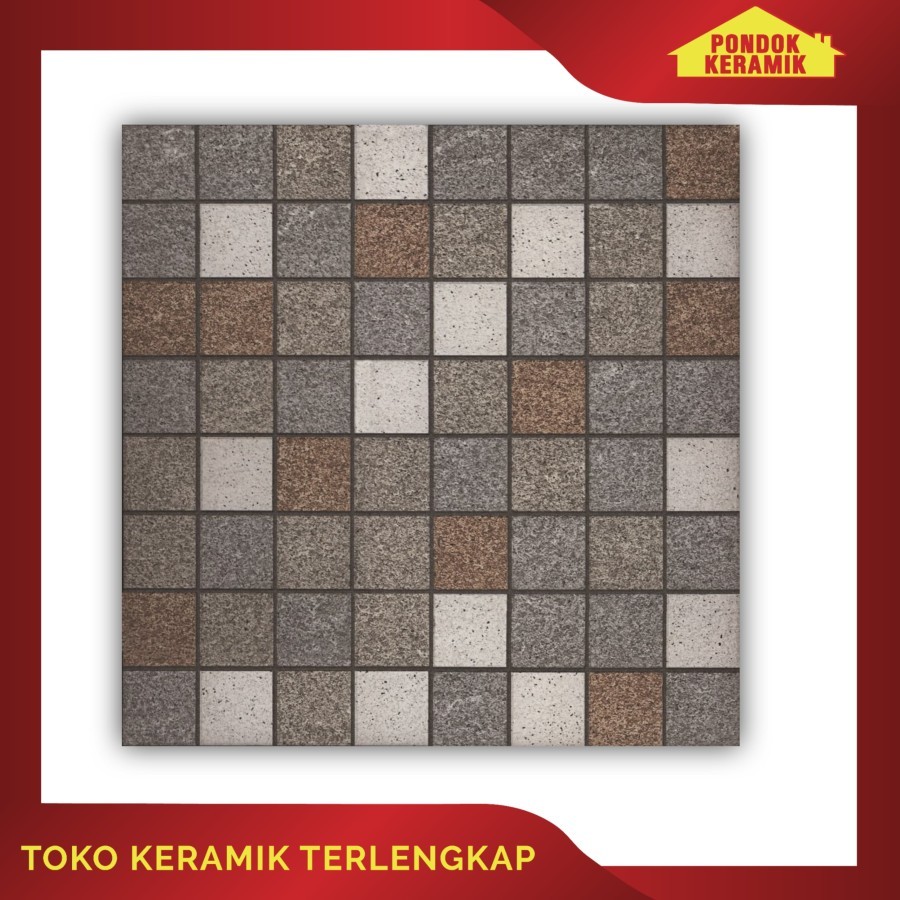 Keramik Lantai Centro Grande 50x50 Dodge Brown / Keramik Motif Batu Alam