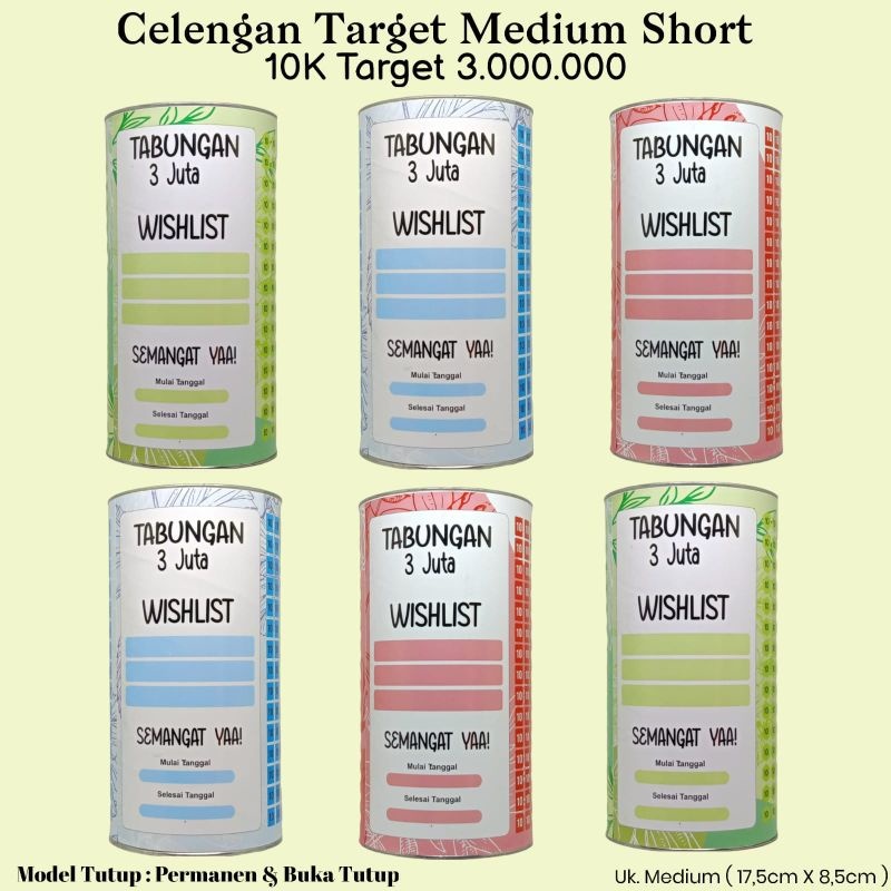Celengan Target 10k Target 3jt Medium Celengan Viral Murah Tabungan Target Celengan Target Permanen