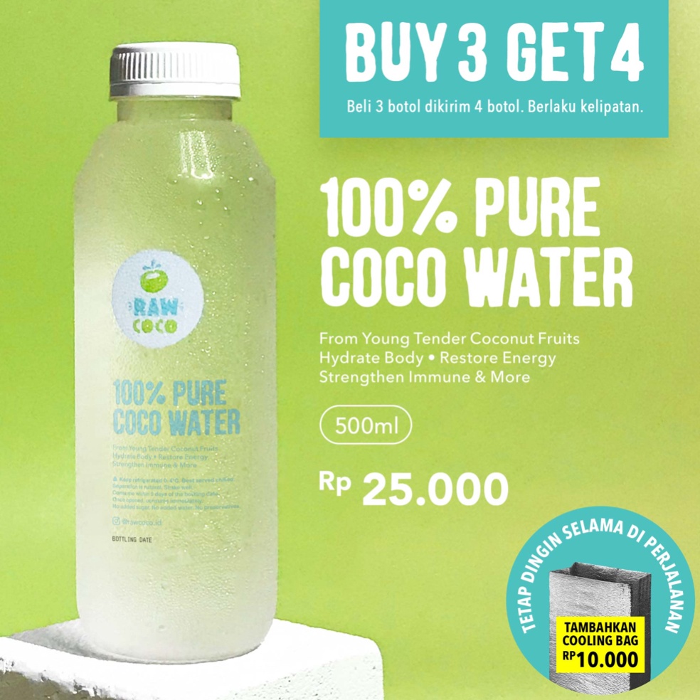 

[COD I085] Coco Water 500ml — Air Kelapa Muda Murni iicuq
