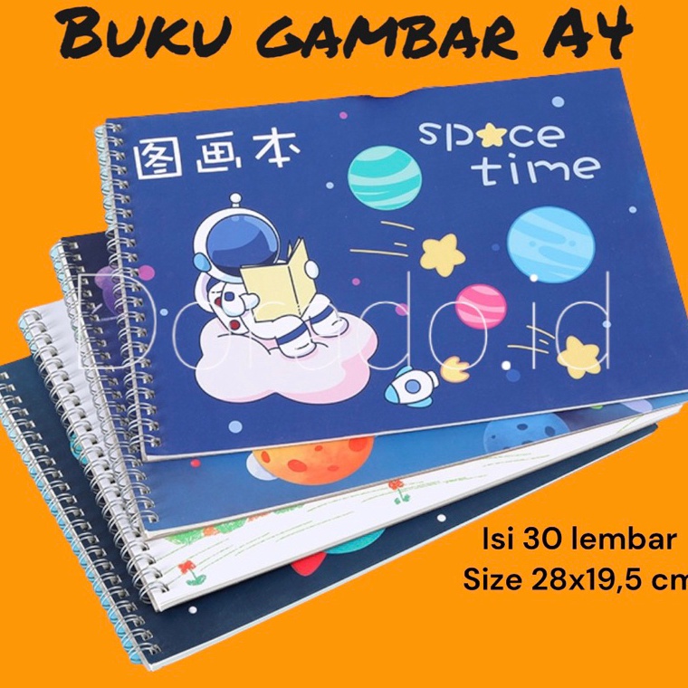 

[KODE PRODUK K6YDR6043] Drawing Book / Buku Gambar Ring A4 Karakter