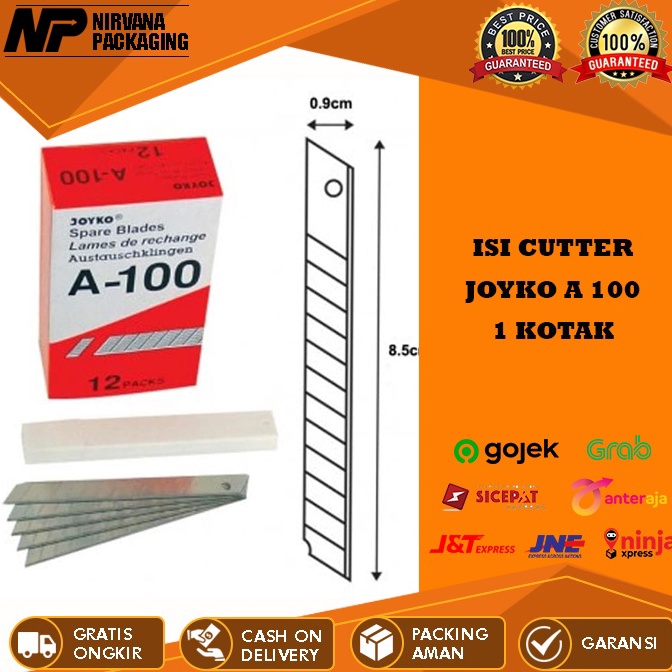 

[✻P33&] ISI CUTTER CUTER KECIL JOYKO A 100 A100 A-100 REFILL KATER SEKOTAK (12 TUBE) Serba Murah