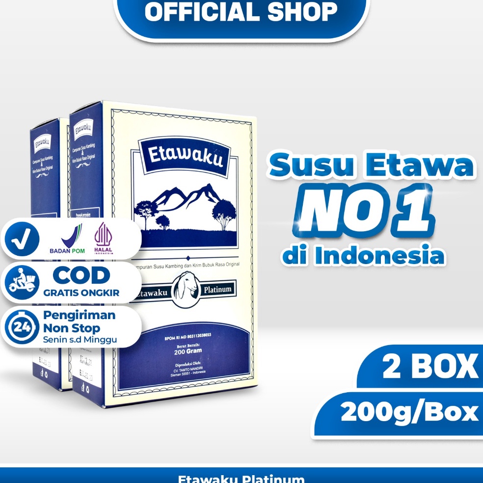 

[♡G52&] Etawaku Platinum Paket 2 Box - Susu Kambing Murni & Krimer Bubuk [96]