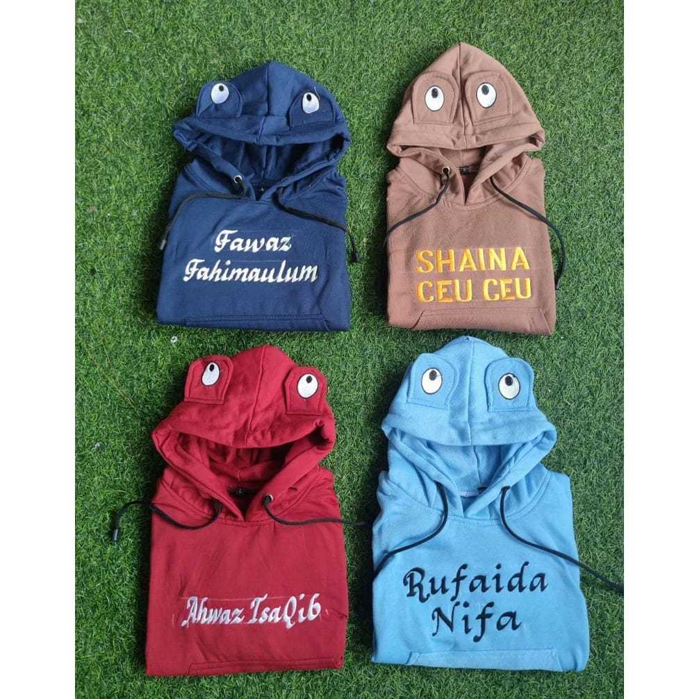 Sweater Hoodie Mata Anak Gratis Bordir Nama